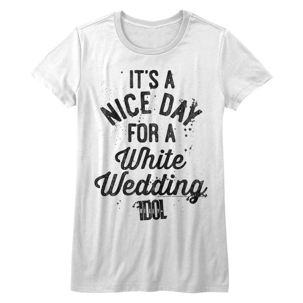 Billy Idol Nice Day White Junior Womens T Shirt